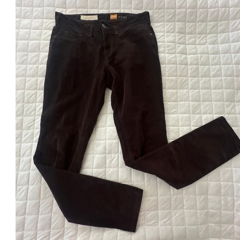 Pilcro Anthropologie Pants Womens 29 Brown Serif Corduroy Letterpress Skinny